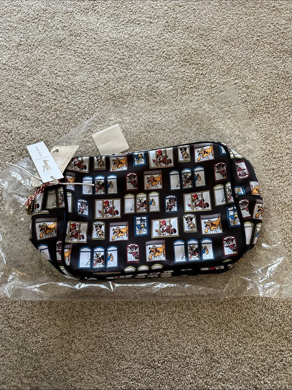 Stoney Clover Lane Black Multicolor Disney Window Print Cosmetic Pouch